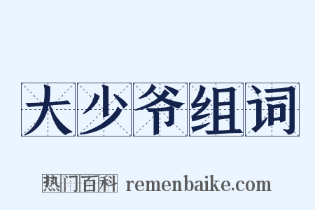 大少爷组词是什么意思的图片
